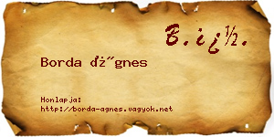 Borda Ágnes névjegykártya