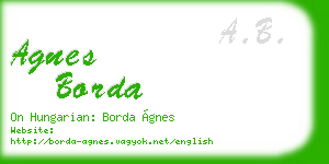 agnes borda business card