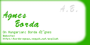 agnes borda business card